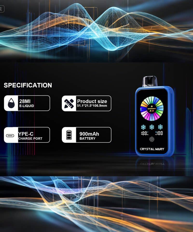 Crystal Groove 50000 50k Puffs Adjustable Nicotine & Ice Control LED Display Disposable Vape EU Warehouse