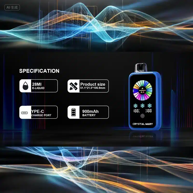 Crystal Groove 50000 50k Puffs Adjustable Nicotine & Ice Control LED Display Disposable Vape EU Warehouse - Image 2