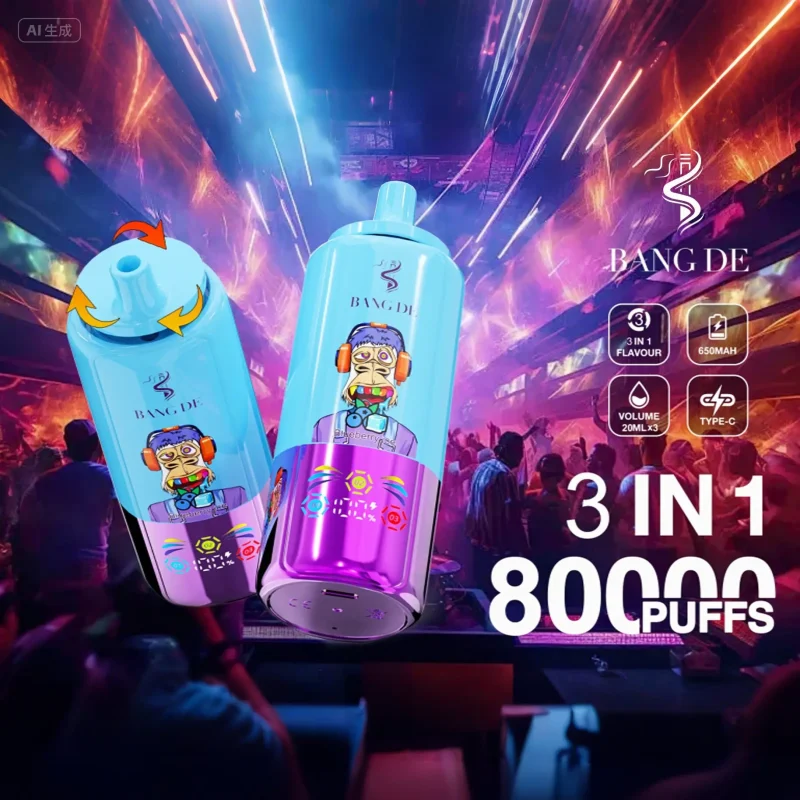Bang DE 80000 80k Puffs 3 in 1 Flavors Newest Original Rechargeable LCD Display Disposable Vape - Image 24
