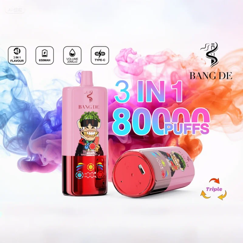Bang DE 80000 80k Puffs 3 in 1 Flavors Newest Original Rechargeable LCD Display Disposable Vape - Image 16