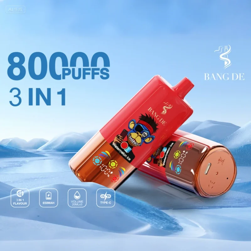 Bang DE 80000 80k Puffs 3 in 1 Flavors Newest Original Rechargeable LCD Display Disposable Vape - Image 8