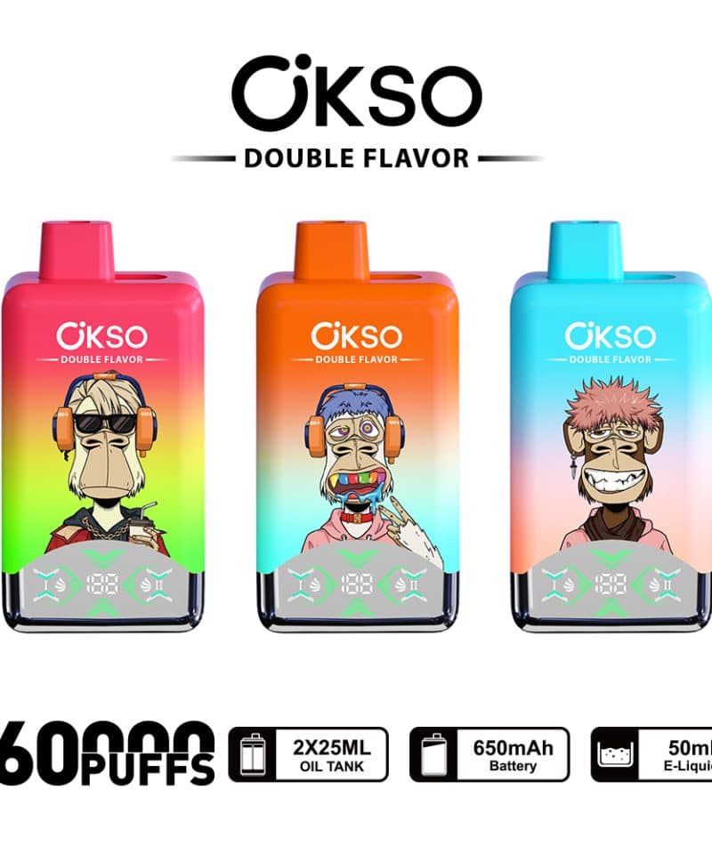 OKSO Double Flavor 60000 60K Puffs Double Taste LED Display Disposable Vape