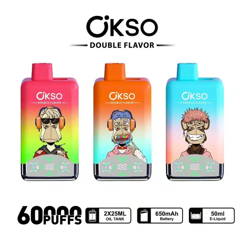 OKSO Double Flavor 60000 60K Puffs Double Taste LED Display Disposable Vape - Image 2